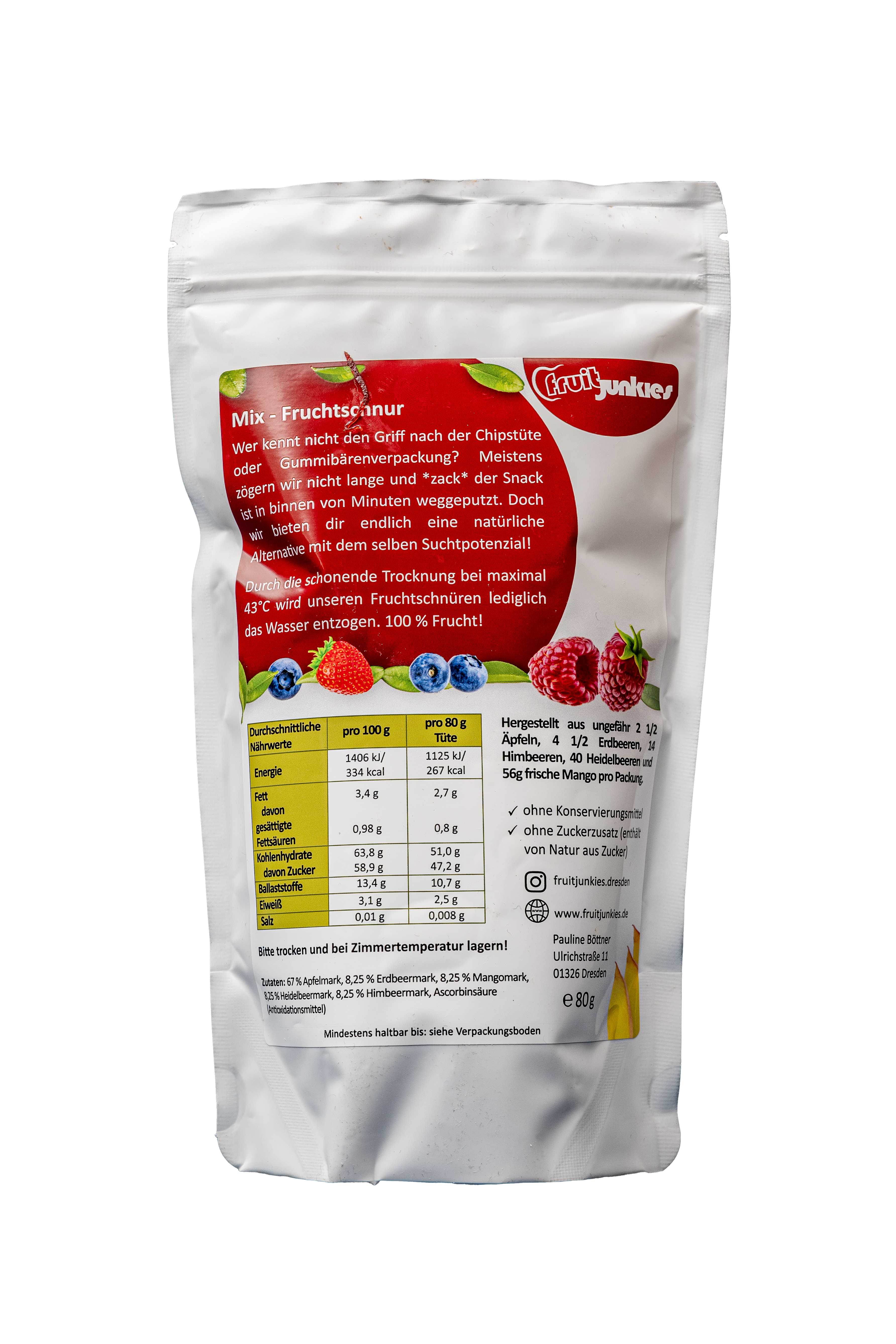 apfelmix Tüte Rückseite Fruchtschnur 80 g