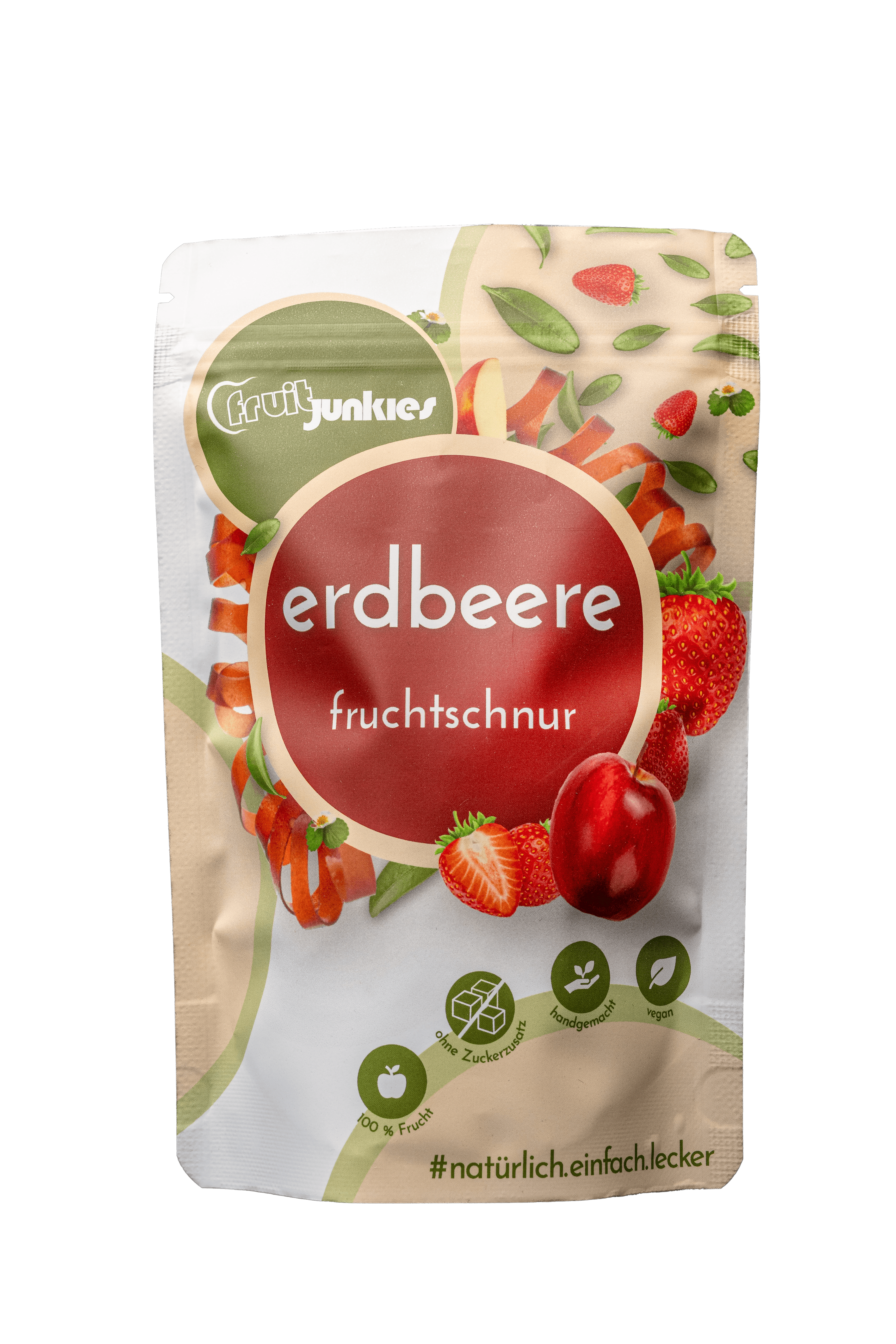 Fruchtschnur Erdbeere 80g Tüte Vorderseite